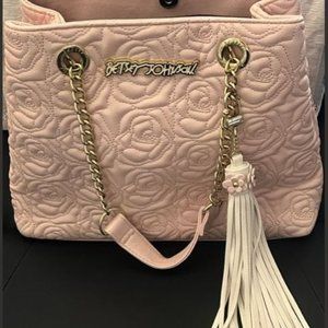 Betsey Johnson. light pink, midsize bag